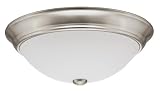 Lithonia Lighting 11983 BNP M2 15-Inch Fluorescent Decor Round Flush-Mount Ceiling Fixture with Lamp, Brushed Nickel