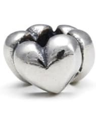 Melina World Jewellery - Three Hearts / Tres corazones - 1003 - Sterling Silver 925 - Handmade in Greece and inspired by Olympic, Greek and Mediteranean history and motives. Beads fits Biagi. Chamilia, Pandora and Trollbeads etc.