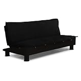 Lifestyle Solutions Serta Charmaine Convertible Futon Sofa - Black - SA-CHN-D2-BK
