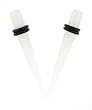Acrylic "Glow in the Dark" White/Green Taper - 4G - Sold as a Pair