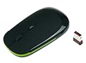 Kinobo Wireless Slimline USB Mouse For Laptops/Desktop PC XP/Vista/Windows 7 (green detail)