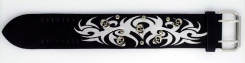 Vintage Ink Mens 'Skull Cloud' Wide Leather Wrist Cuff Band #US-B1042