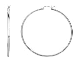 Classic Hoop Earrings in .925 Sterling Silver (2 inches)