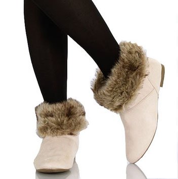 Beige Ice Soft Furry Boot Vegan