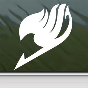 1 X Fairy Tail Logo White Sticker Decal Anime Cartoon White Car Window Wall Macbook Notebook Laptop Sticker Decal