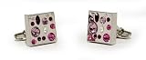 Pink Swarovski Crystal Designer Cufflinks by P D Man