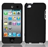 Apple iPod Touch 4 /iTouch 4 Black Rubber Feel Hard Case Cover