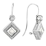 18K White Gold .45 CTW Diamond Drop Earrings