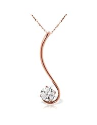 14K Rose Gold Slender Curve Necklace with 0.50ct Diamond
