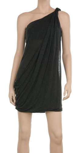 MAXSTUDIO HEATHERED JERSEY DRAPED DRESS