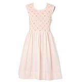 IMAGE OF Little Legend Girls Pink Cotton Hand Smocked Party Dress - 8 Years