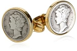 Mercury Dime Coin Cufflinks by Cuff-Daddy