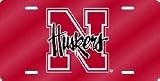 Nebraska Huskers Red Laser Cut License Plate