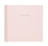 CR Gibson Bound Photo Journal Album with Space for Journaling and CD Storage Pocket, Baby Pink Leather,
