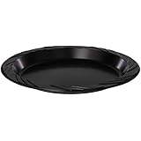 Genuine Joe GJO10429 Plastic Round Plate, 9" Diameter, Black (Pack of 125)