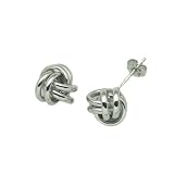 9ct White Gold Ladies Twisted Stud Earrings