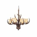 Bel Air The Olde World 6 Light Rustic Antler Chandelier