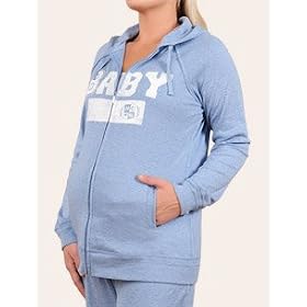 Motherhood Maternity: Long Sleeve Screen Print Maternity Hoodie
