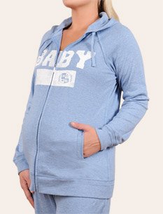 Motherhood Maternity: Long Sleeve Screen Print Maternity Hoodie