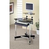 Black and Chrome Computer Desk by Coaster Furniture
