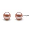HinsonGayle Gem Collection Handpicked AAA 8.5-9.0mm Naturally Pink Cultured Pearl Stud Earrings (14K White Gold)