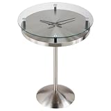 Adesso Floating Glass Time Table, Satin Steel