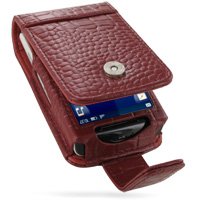 PDair Leather Case for Sony Ericsson Xperia X10 mini - Flip Type (Red/Crocodile Pattern)