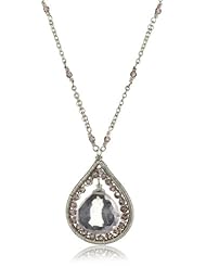 Dana Kellin Feminine Hand - Stitched Rose Quartz and Crystal Delicate Pendant Necklace
