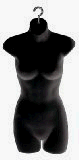 Quality Store Fixtures Deluxe Ladies Half Round Torso Form - Black