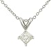 Ladies Princess Cut Solitaire Diamond Pendant on 18