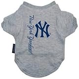 New York Yankees MLB Pet T-Shirt, Medium, Color:Gray