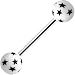 White Black Stars Acrylic Barbell Tongue Ring