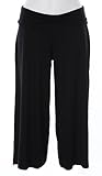 three dots FOLD-OVER CROP PANT S BLACK / X[hbc : TuiE͂Ϗ