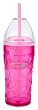 Zak Designs Clear/Fuchsia 16-Ounce Chiller with Straw