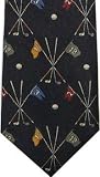 Golf flag silk ties navy blue