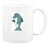 Mug with dolphin, waving