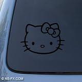 HELLO KITTY - Cat Feline - Car, Truck, Notebook, Vinyl Decal Sticker #1093 | Vinyl Color: Black