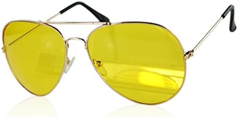 Driving Sunglasses, OWEISSE HD Night Vision Sun Glasses AVIATOR Yellow Driving View Sunglasses