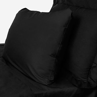 400 Thread Count 100% Egyptian Cotton Solid Black Twin XL 19" Deep Pocket Fitted Sheet +2 Pillow cases