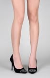 Anne Michelle Momentum-26 Spikes and Studs Pointy Toe Pump - Black IKS