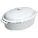 Le Creuset Stoneware 5-3/4-Quart Covered Oval Casserole, White