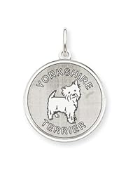 Sterling Silver Yorkshire Terrier Disc Charm QC2714"