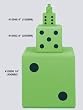 Koplow 200mm d6 Foam Dice, Green with Black pips