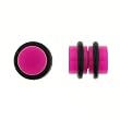 No Piercing Required - High Quality Fuchsia Acrylic Fake Plugs - Imitation 2G with "O" Rings- Very Strong Magnets - Sold as a Pair