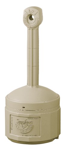 Justrite 26800B Cease-Fire Beige Cigarette Butt Receptacle