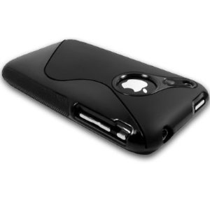 OKEBA Black RUBBER TPU GEL HARD CASE SKIN COVER FOR APPLE IPHONE 3G 3GS 8GB 16GB