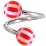 Spiral Twister - Red SOCCER BALL Belly Button Ring - B0002T2HOG