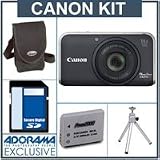 Canon PowerShot SX210 IS Digital Camera Kit,- Black - with 4GB SD Memory Card, Spare NB-5L Type Lithium-ion Battery, Camera Case, Table Top Tripod