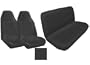 A Set of 2 Universal Fit High Back Encore Pattern Front Bucket Seat Cover and One Universal Fit Encore Rear / Bench Seat Cover - Charcoal