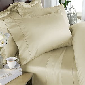 ITALIAN 1200 Thread Count Egyptian Cotton Duvet Cover Set , California King, Ivory , Made in ITALY